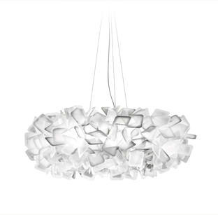 Suspension 4 lampes design Slamp Clizia Blanc 01 Technopolymère CLI78SOS0003W_000