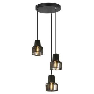 Suspension 3 lampes design Lo Select Hobart Noir Métal P71513 BLACK