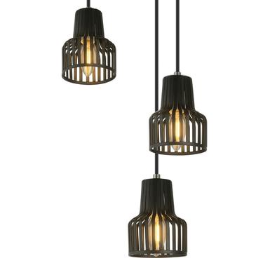 Suspension 3 lampes design Lo Select Hobart Noir Métal P71513 BLACK