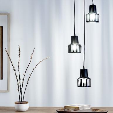 Suspension 3 lampes design Lo Select Hobart Noir Métal P71513 BLACK