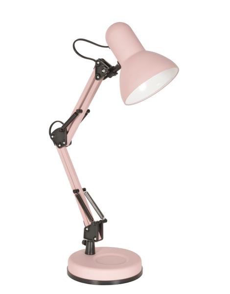 Lampe de bureau à pince rose