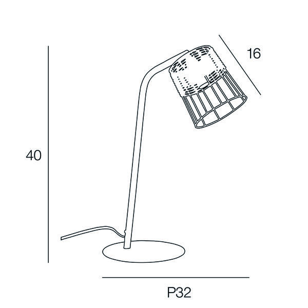 Lampe de bureau, design, pvc noir, INSPIRE Pico