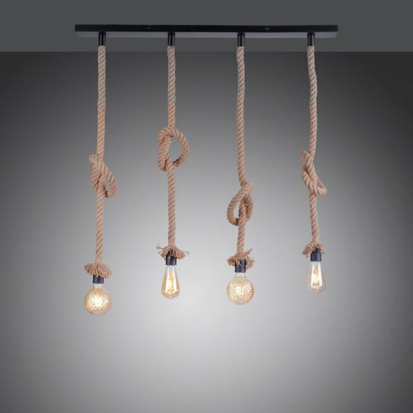 EAU DE LUMIERE Suspension LED 4 lumières Noir/Or H28cm chêne naturel  DesignHeure - LightOnline